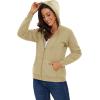 image:imageMAGCOMSEN Womens Zip Up Hoodies Sherpa Lined Fleece Thermal Jacket Full Zip Winter Warm Casual Thick Coats PocketsKhaki