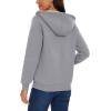 image:imageMAGCOMSEN Womens Zip Up Hoodies Sherpa Lined Fleece Thermal Jacket Full Zip Winter Warm Casual Thick Coats PocketsLight Grey