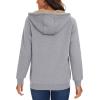image:imageMAGCOMSEN Womens Zip Up Hoodies Sherpa Lined Fleece Thermal Jacket Full Zip Winter Warm Casual Thick Coats PocketsLight Grey