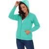 image:imageMAGCOMSEN Womens Zip Up Hoodies Sherpa Lined Fleece Thermal Jacket Full Zip Winter Warm Casual Thick Coats PocketsMint Green