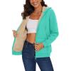 image:imageMAGCOMSEN Womens Zip Up Hoodies Sherpa Lined Fleece Thermal Jacket Full Zip Winter Warm Casual Thick Coats PocketsMint Green