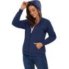 image:imageMAGCOMSEN Womens Zip Up Hoodies Sherpa Lined Fleece Thermal Jacket Full Zip Winter Warm Casual Thick Coats PocketsNavy