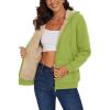 image:imageMAGCOMSEN Womens Zip Up Hoodies Sherpa Lined Fleece Thermal Jacket Full Zip Winter Warm Casual Thick Coats PocketsOlive Green