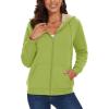 image:imageMAGCOMSEN Womens Zip Up Hoodies Sherpa Lined Fleece Thermal Jacket Full Zip Winter Warm Casual Thick Coats PocketsOlive Green