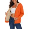 image:imageMAGCOMSEN Womens Zip Up Hoodies Sherpa Lined Fleece Thermal Jacket Full Zip Winter Warm Casual Thick Coats PocketsOrange
