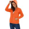 image:imageMAGCOMSEN Womens Zip Up Hoodies Sherpa Lined Fleece Thermal Jacket Full Zip Winter Warm Casual Thick Coats PocketsOrange