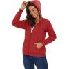 image:imageMAGCOMSEN Womens Zip Up Hoodies Sherpa Lined Fleece Thermal Jacket Full Zip Winter Warm Casual Thick Coats PocketsOrange Red