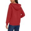 image:imageMAGCOMSEN Womens Zip Up Hoodies Sherpa Lined Fleece Thermal Jacket Full Zip Winter Warm Casual Thick Coats PocketsOrange Red