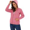 image:imageMAGCOMSEN Womens Zip Up Hoodies Sherpa Lined Fleece Thermal Jacket Full Zip Winter Warm Casual Thick Coats PocketsPink