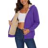image:imageMAGCOMSEN Womens Zip Up Hoodies Sherpa Lined Fleece Thermal Jacket Full Zip Winter Warm Casual Thick Coats PocketsPurple