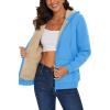 image:imageMAGCOMSEN Womens Zip Up Hoodies Sherpa Lined Fleece Thermal Jacket Full Zip Winter Warm Casual Thick Coats PocketsSky Blue