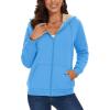 image:imageMAGCOMSEN Womens Zip Up Hoodies Sherpa Lined Fleece Thermal Jacket Full Zip Winter Warm Casual Thick Coats PocketsSky Blue