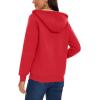 image:imageMAGCOMSEN Womens Zip Up Hoodies Sherpa Lined Fleece Thermal Jacket Full Zip Winter Warm Casual Thick Coats PocketsTomato Red