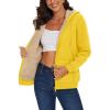 image:imageMAGCOMSEN Womens Zip Up Hoodies Sherpa Lined Fleece Thermal Jacket Full Zip Winter Warm Casual Thick Coats PocketsYellow