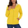image:imageMAGCOMSEN Womens Zip Up Hoodies Sherpa Lined Fleece Thermal Jacket Full Zip Winter Warm Casual Thick Coats PocketsYellow