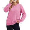 image:imageMAGCOMSEN Sweatshirt for Women Fleece Lined Crewneck Loose Fit Winter Warm Trendy Sweaters Long Sleeve TopsPink