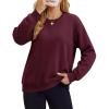 image:imageMAGCOMSEN Sweatshirt for Women Fleece Lined Crewneck Loose Fit Winter Warm Trendy Sweaters Long Sleeve TopsWinered