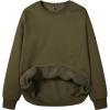 image:imageMAGCOMSEN Womens Fleece Lined Sweatshirt Crewneck Cotton Pullover Fall Winter Casual Long Sleeve Warm Soft TopsArmy Green
