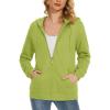 image:imageMAGCOMSEN Womens Fleece Lined Zip Up Hoodies Casual Hooded Jacket Workout Full Zip Sweatshirts Pocket CoatsOlive Green