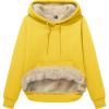 image:imageMAGCOMSEN Womens Hoodies Thick Fleece Lined Hooded Sweatshirt Warm Sherpa Lined Heavyweight Pullover with PocketYellow
