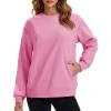 image:imageMAGCOMSEN Womens Sweatshirts Fleece Lined Pullover Crewneck Cotton Casual Winter Warm Tops with Zip PocketsPink