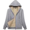 image:imageMAGCOMSEN Womens Zip Up Hoodies Sherpa Lined Fleece Thermal Jacket Full Zip Winter Warm Casual Thick Coats PocketsLight Grey
