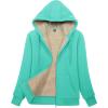 image:imageMAGCOMSEN Womens Zip Up Hoodies Sherpa Lined Fleece Thermal Jacket Full Zip Winter Warm Casual Thick Coats PocketsMint Green