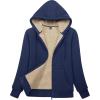 image:imageMAGCOMSEN Womens Zip Up Hoodies Sherpa Lined Fleece Thermal Jacket Full Zip Winter Warm Casual Thick Coats PocketsNavy