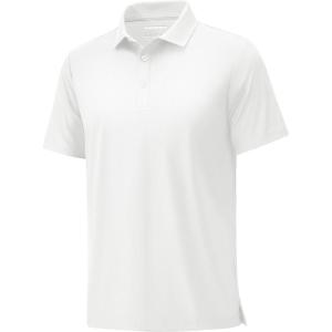 image:imageMAGCOMSEN Mens Polo Shirts Short Sleeve Collared Shirt Moisture Wicking Dry Fit Performance Golf Casual Work ShirtsWhite