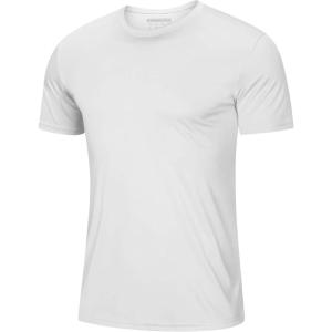 image:imageMAGCOMSEN Mens Short Sleeve UPF 50 TShirt Quick Dry Workout Athletic Running Swim Tops Tee Rash Guard Performance Shirts06white
