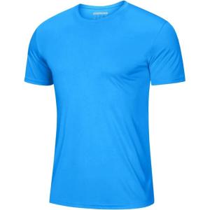 image:imageMAGCOMSEN Mens Short Sleeve UPF 50 TShirt Quick Dry Workout Athletic Running Swim Tops Tee Rash Guard Performance ShirtsAzure