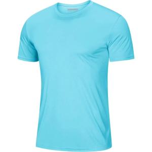 image:imageMAGCOMSEN Mens Short Sleeve UPF 50 TShirt Quick Dry Workout Athletic Running Swim Tops Tee Rash Guard Performance ShirtsIce Blue