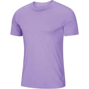 image:imageMAGCOMSEN Mens Short Sleeve UPF 50 TShirt Quick Dry Workout Athletic Running Swim Tops Tee Rash Guard Performance ShirtsLight Purple