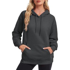 image:imageMAGCOMSEN Womens Hoodies Fleece Sherpa Lined Pullover Winter Warm Trendy Hooded Sweatshirt with PocketGray