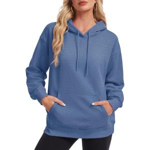 image:imageMAGCOMSEN Womens Hoodies Fleece Sherpa Lined Pullover Winter Warm Trendy Hooded Sweatshirt with PocketGrey Blue