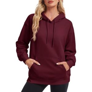 image:imageMAGCOMSEN Womens Hoodies Fleece Sherpa Lined Pullover Winter Warm Trendy Hooded Sweatshirt with PocketWinered