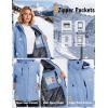 image:imageMAGCOMSEN Womens Ski Jacket Snow Winter Coat Waterproof Insulated Warm Fleece Thermal Skiing Jacket Windproof RaincoatLight Blue