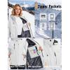 image:imageMAGCOMSEN Womens Ski Jacket Snow Winter Coat Waterproof Insulated Warm Fleece Thermal Skiing Jacket Windproof RaincoatWhite