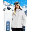 image:imageMAGCOMSEN Womens Ski Jacket Snow Winter Coat Waterproof Insulated Warm Fleece Thermal Skiing Jacket Windproof RaincoatWhite