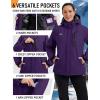 image:imageMAGCOMSEN Womens Ski Jacket Waterproof Insulated Warm Winter Coat Thermal Windproof Snow Jacket Fleece Lined RaincoatDeeppurple