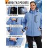 image:imageMAGCOMSEN Womens Ski Jacket Waterproof Insulated Warm Winter Coat Thermal Windproof Snow Jacket Fleece Lined RaincoatLightblue