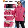 image:imageMAGCOMSEN Womens Ski Jacket Waterproof Insulated Warm Winter Coat Thermal Windproof Snow Jacket Fleece Lined RaincoatRosered