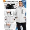 image:imageMAGCOMSEN Womens Ski Jacket Waterproof Insulated Warm Winter Coat Thermal Windproof Snow Jacket Fleece Lined RaincoatWhite