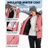 image:imageMAGCOMSEN Womens Winter Coat Ski Snow Jacket Fleece Lined Warm Waterproof Insulated Skiing Windbreaker Jacket with HoodAquared