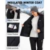 image:imageMAGCOMSEN Womens Winter Coat Ski Snow Jacket Fleece Lined Warm Waterproof Insulated Skiing Windbreaker Jacket with HoodBlack