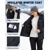 image:imageMAGCOMSEN Womens Winter Coat Ski Snow Jacket Fleece Lined Warm Waterproof Insulated Skiing Windbreaker Jacket with HoodCarbongrey