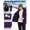 image:imageMAGCOMSEN Womens Winter Coat Ski Snow Jacket Fleece Lined Warm Waterproof Insulated Skiing Windbreaker Jacket with HoodDeeppurple