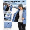 image:imageMAGCOMSEN Womens Winter Coat Ski Snow Jacket Fleece Lined Warm Waterproof Insulated Skiing Windbreaker Jacket with HoodLightblue