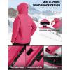 image:imageMAGCOMSEN Womens Winter Coat Ski Snow Jacket Fleece Lined Warm Waterproof Insulated Skiing Windbreaker Jacket with HoodRosered