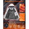 image:imageMAGCOMSEN Womens Winter Coat Ski Snow Jacket Fleece Lined Warm Waterproof Insulated Skiing Windbreaker Jacket with HoodWhite